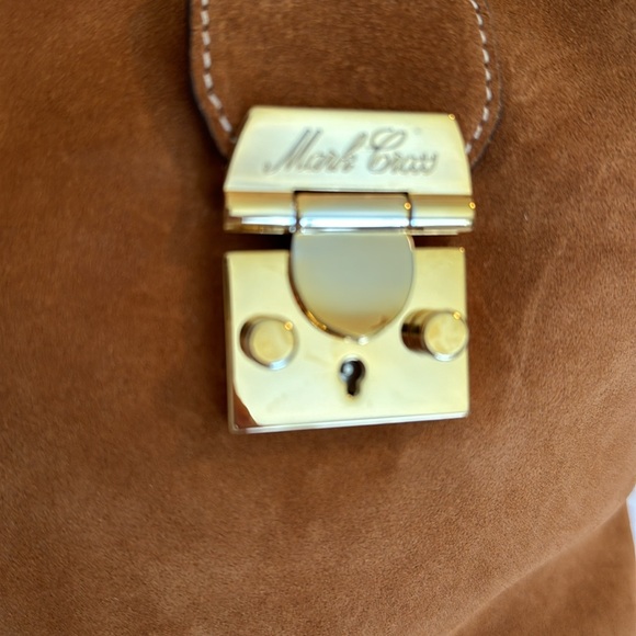 NWT Mark Cross Murphy Suede top handle strap Bucket Bag - Picture 4 of 7